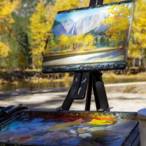 Telling stories with photos Painting by Faith Rumm en plein air at Yosemite NP